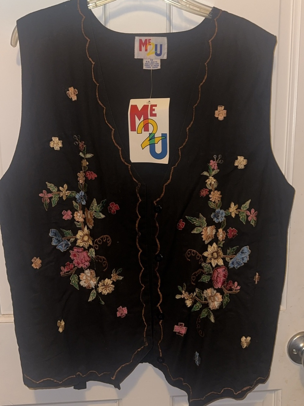 Vintage Embroidered Floral Sleeveless Vest